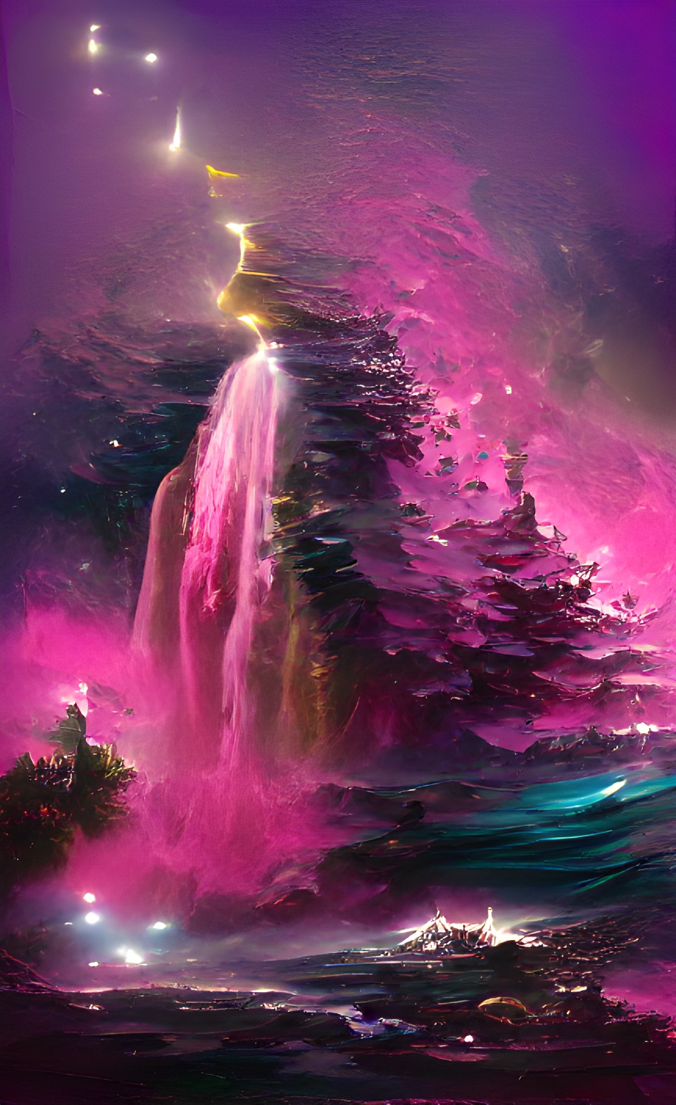 ✨️🌠magic waterfalls made of magenta jewels 🌠✨️ preview