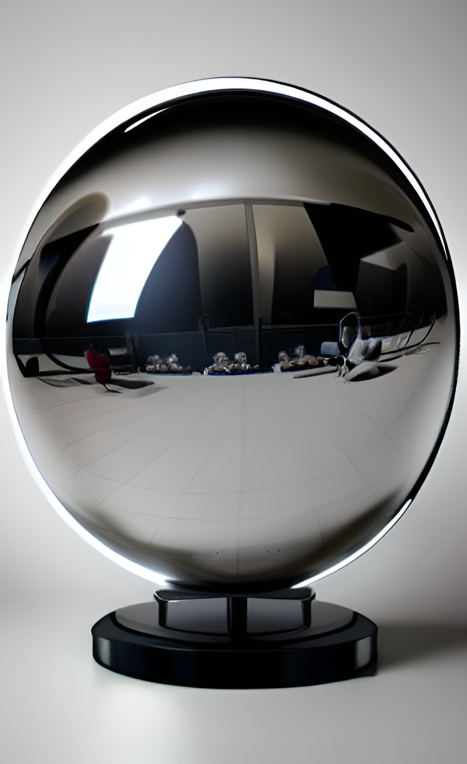 shiny metal sphere reflection of room preview