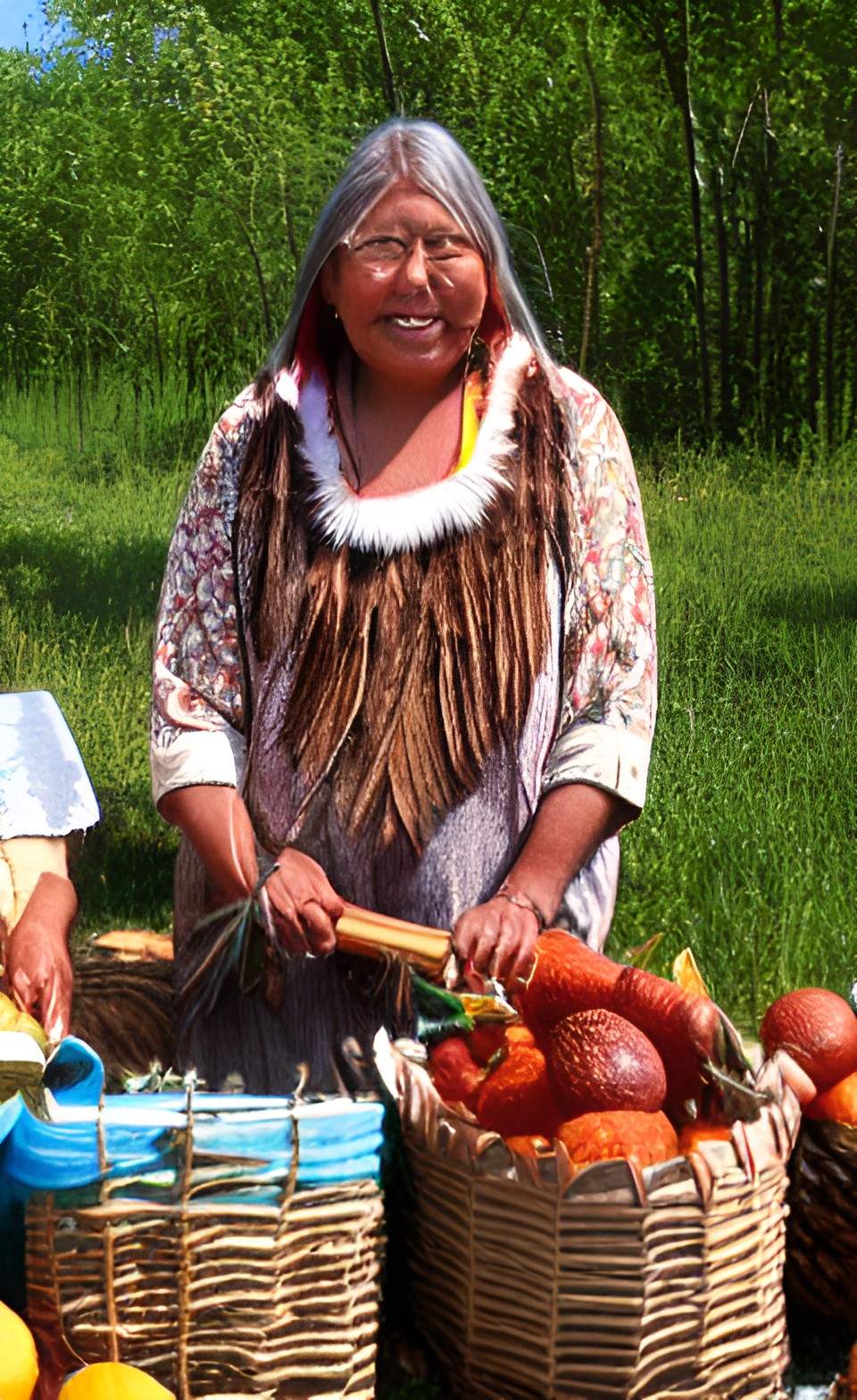 church ojibwe native indian indigenous thriving busy joyful christian communal village harvest preview