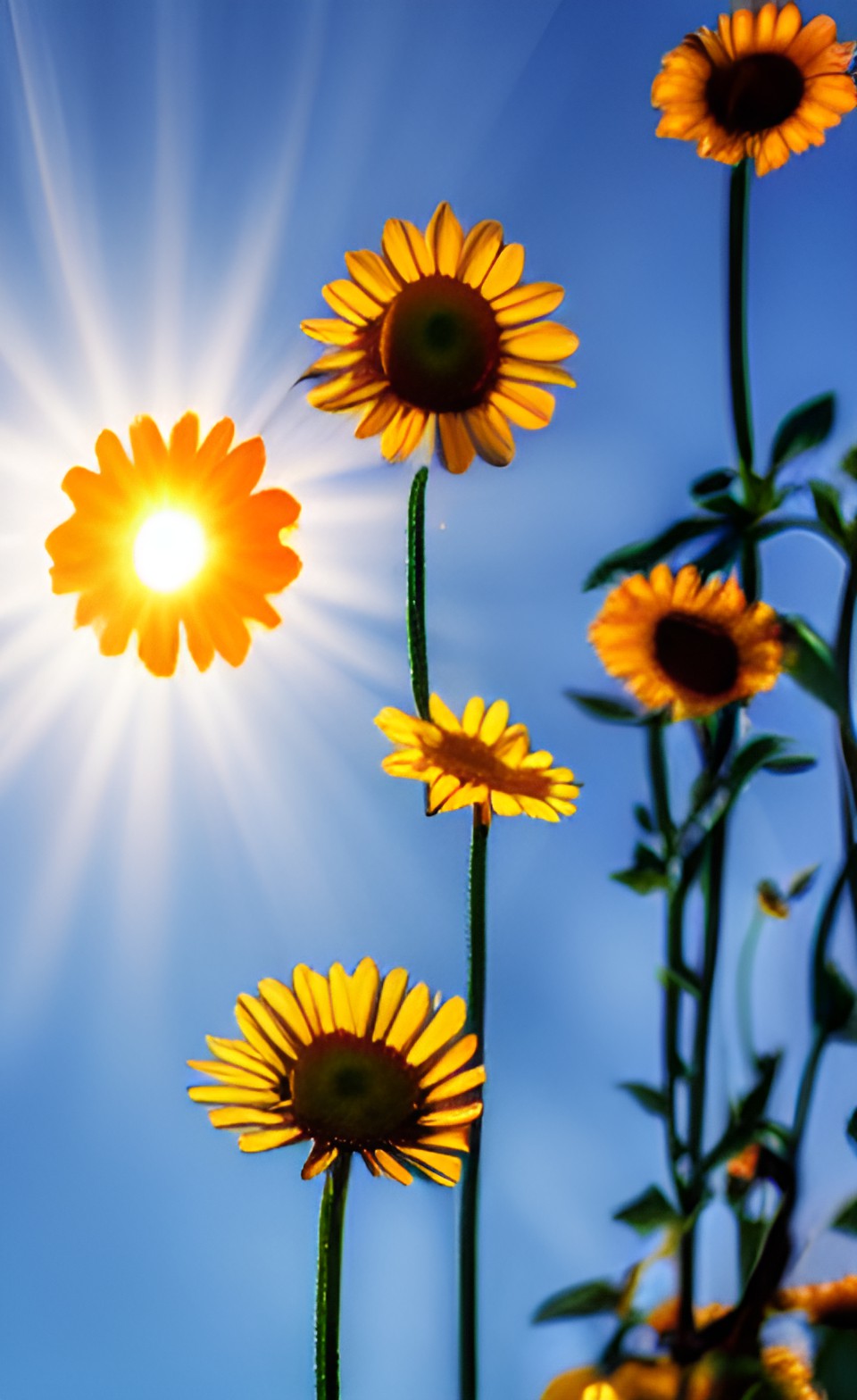 flowers growing out of the sun in the sky preview