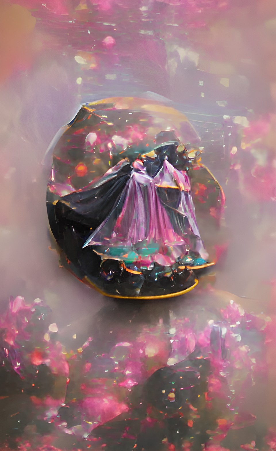 black puce chiffon gem brocade  broche portal preview