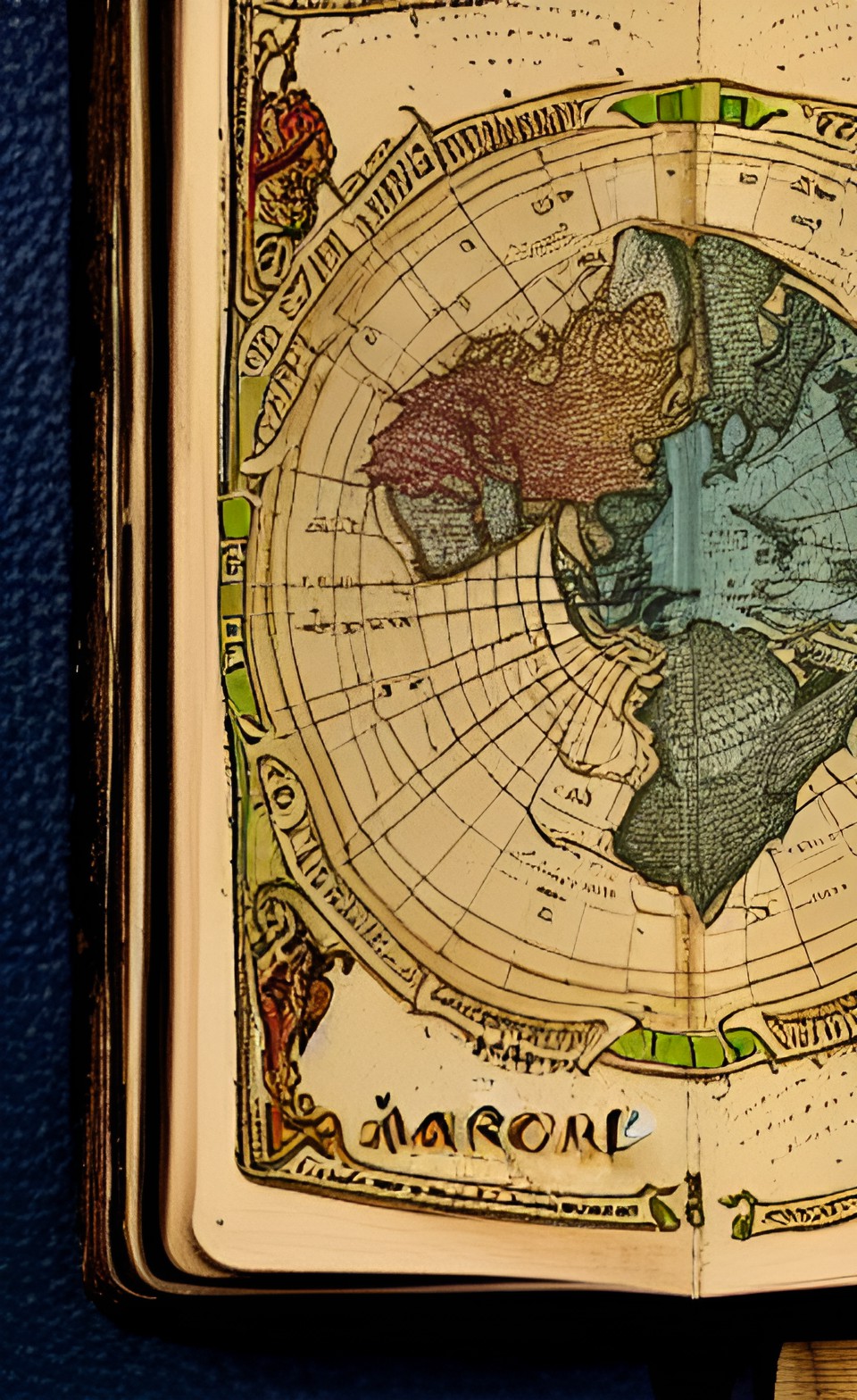 a world map in a magic spell book preview