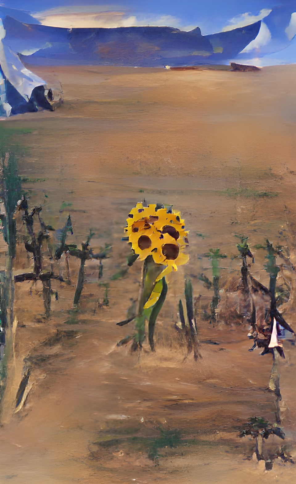 Sunflower - lonely sunflower on a field preview