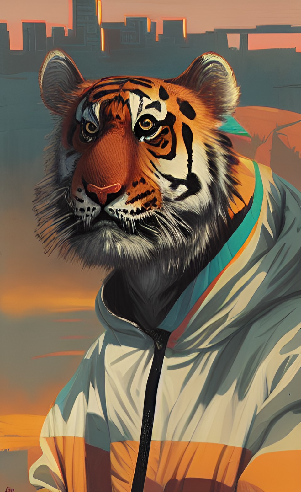 tiger wearing windbreaker preview