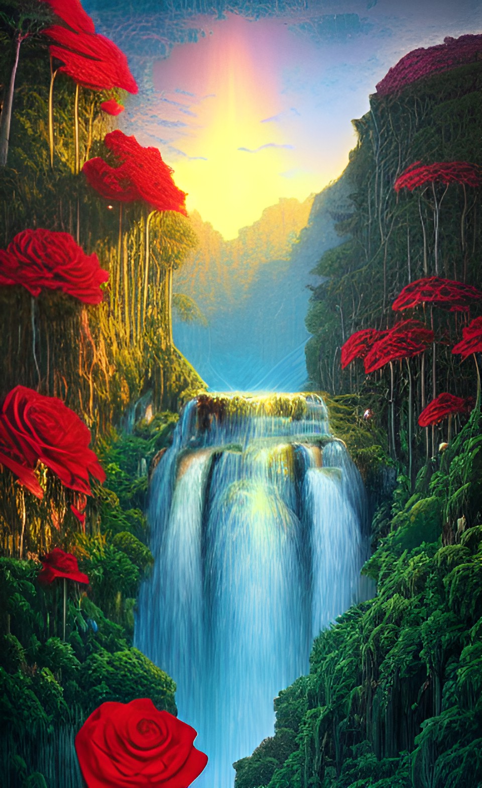 🥀🌹🏞rose waterfall fantasia 🏞🌹🥀 preview