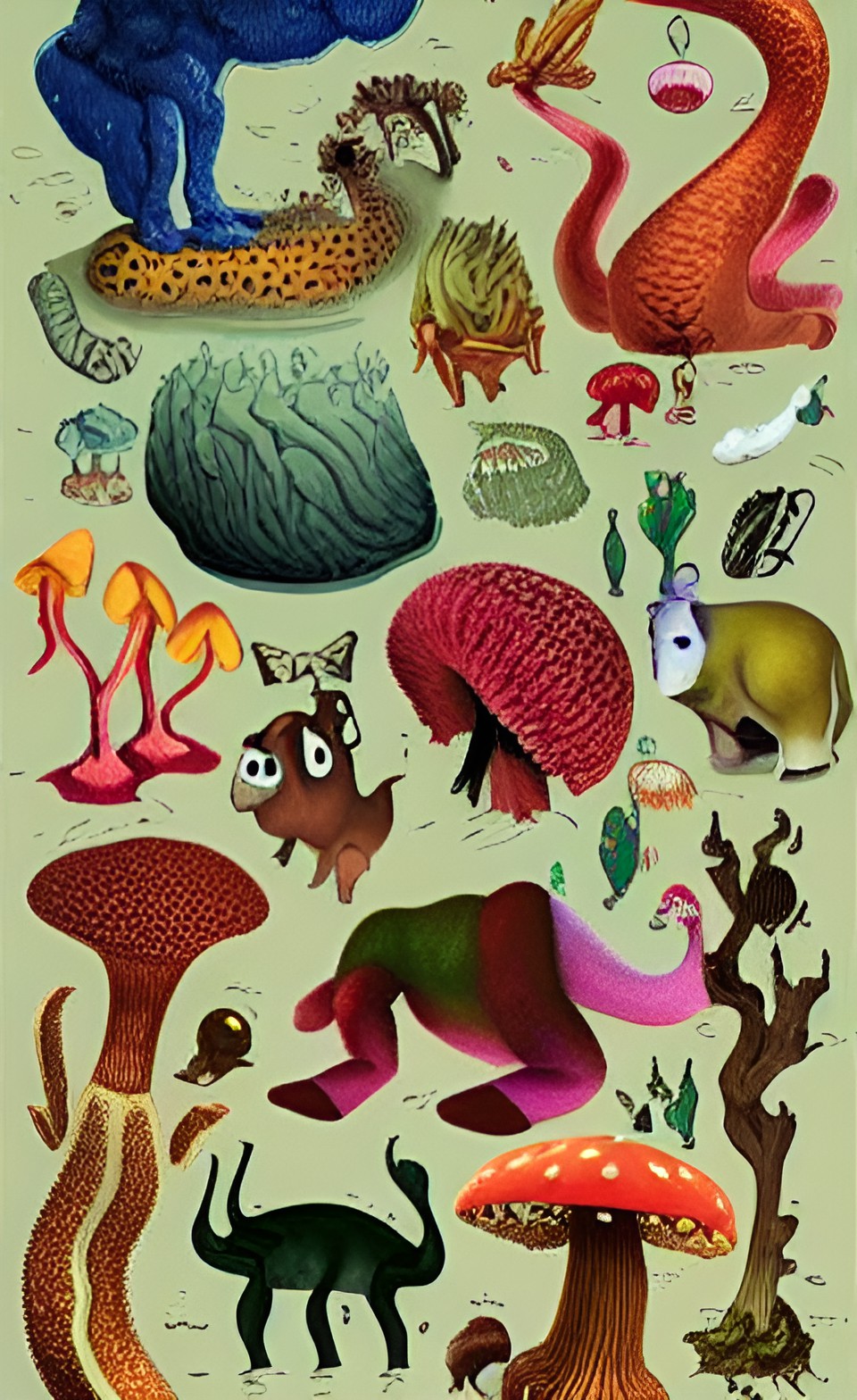 plafunamals (fantastical imaginary animals based on creative combinations of animals, plants, fungus, and animals) preview