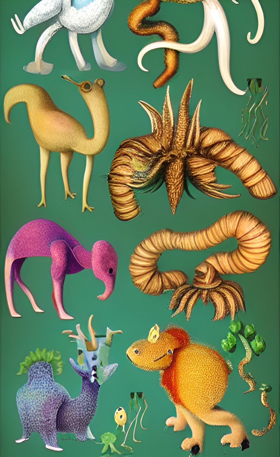 plafunamals (fantastical imaginary animals based on creative combinations of animals, plants, fungus, and animals) preview