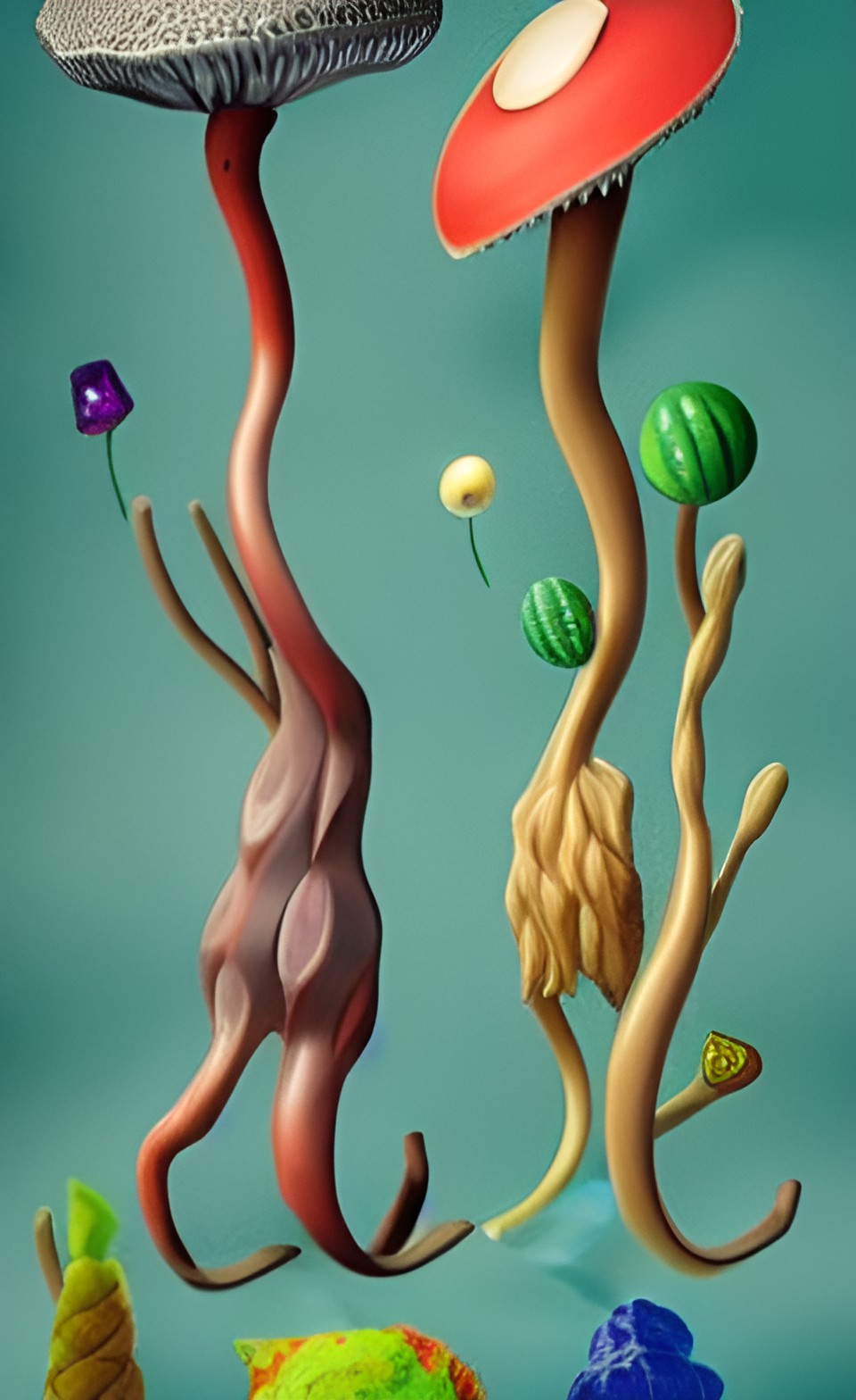 plafunamals are imaginary animals based on creative combinations of animals, plants, and fungi preview