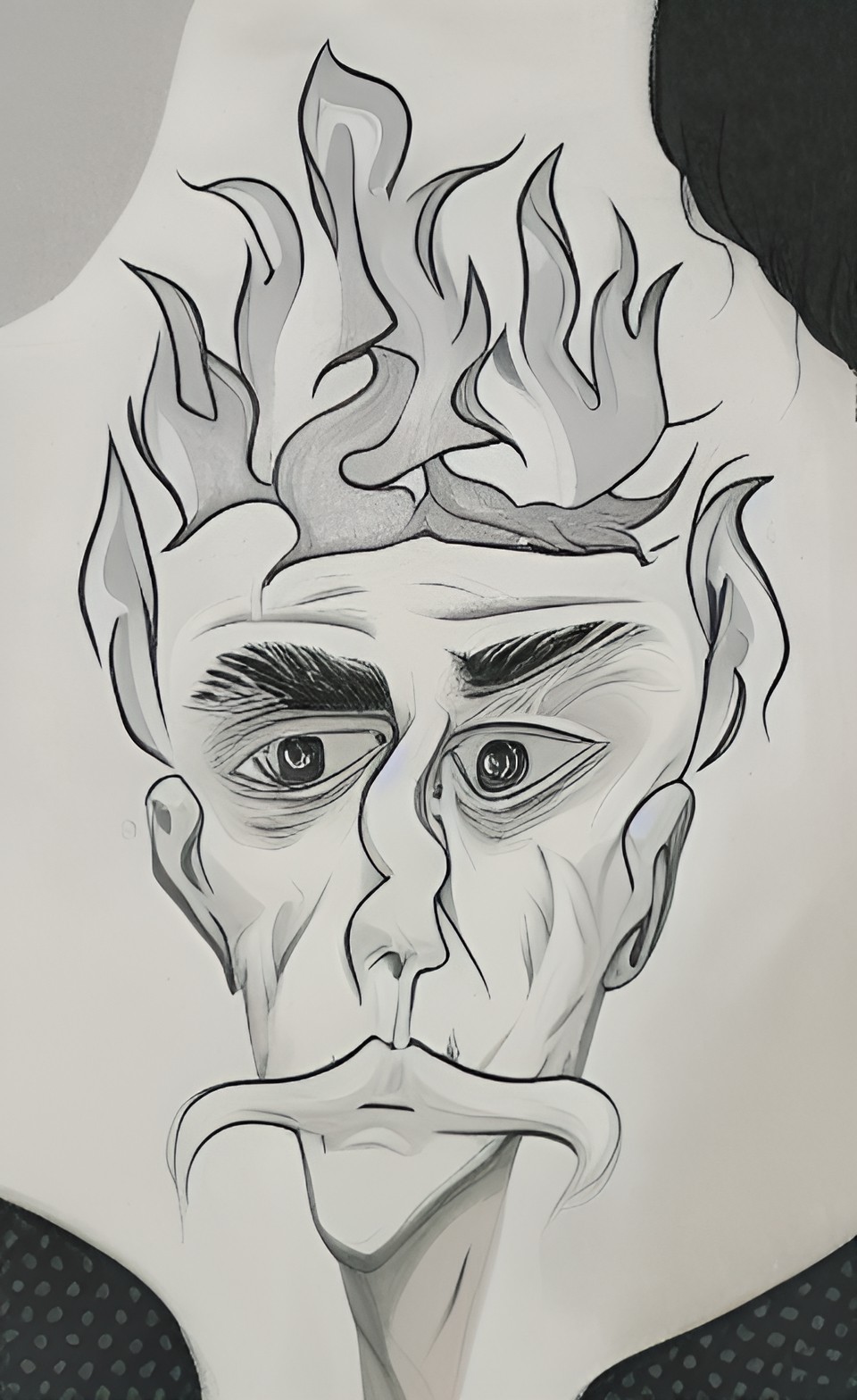 schizophrenic dude with hair on fire preview