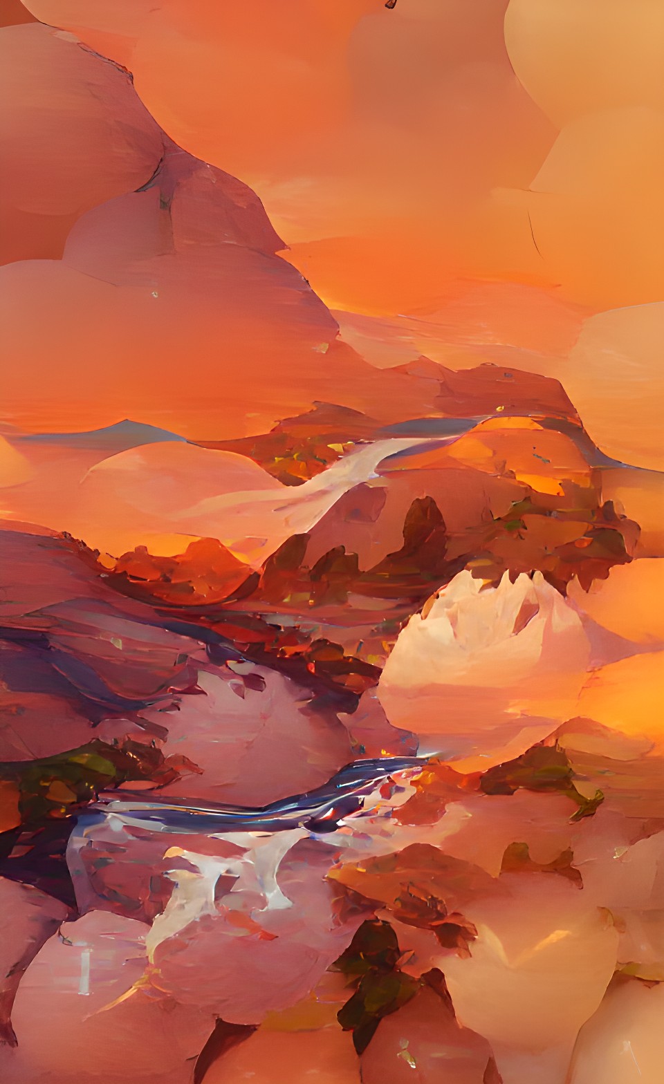 river , mountain,  sunset preview