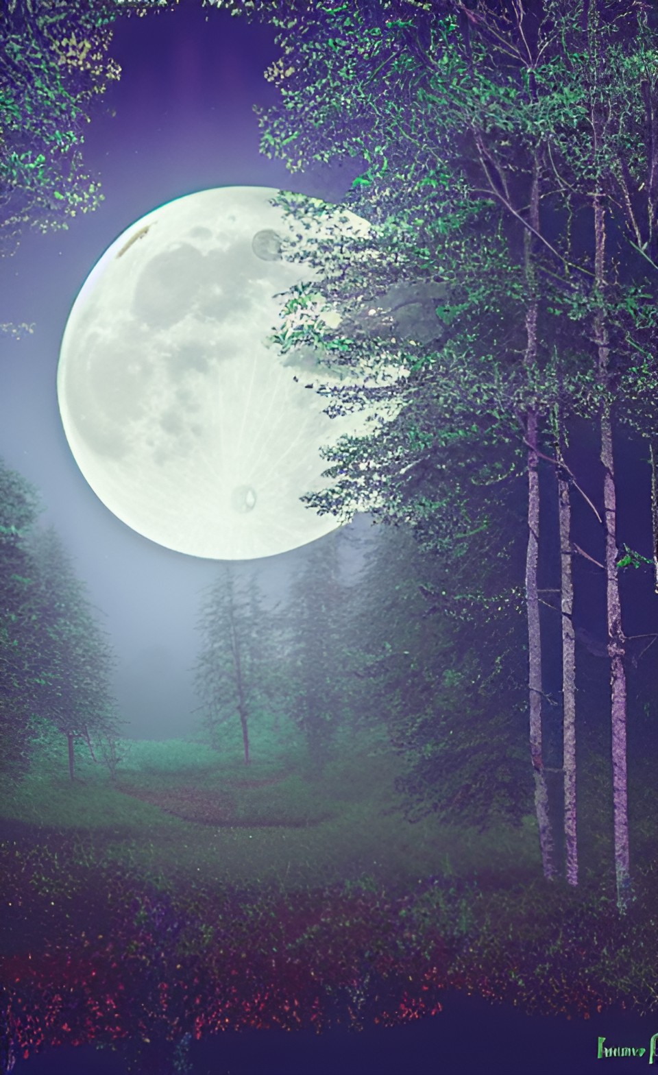 moonlight over an enchanted forest preview