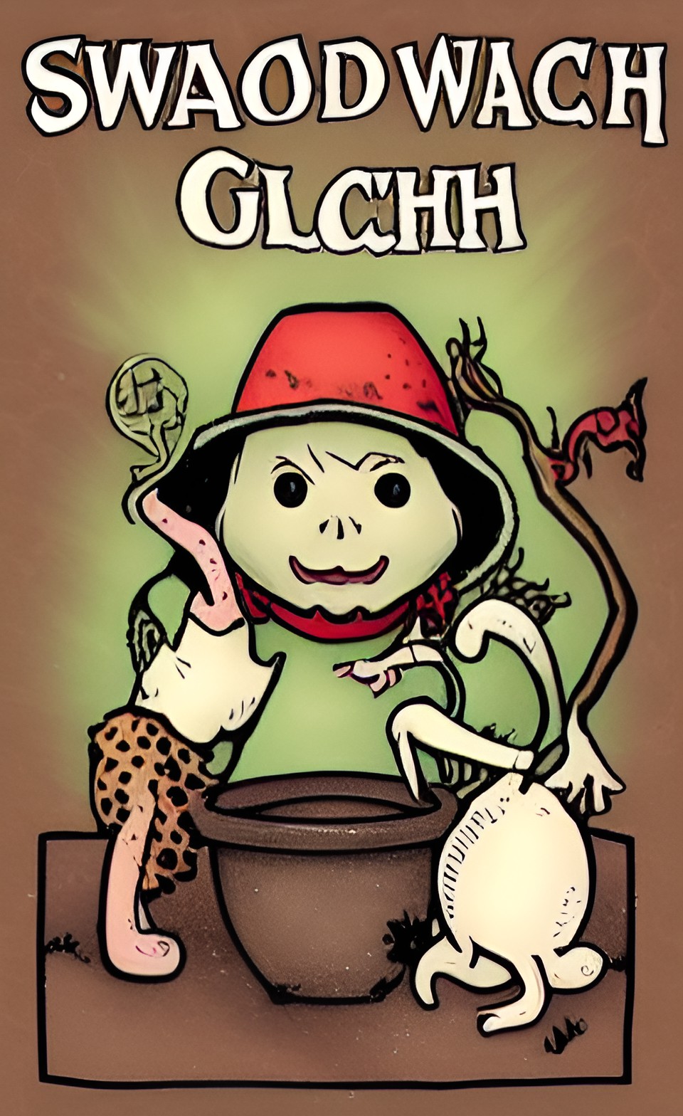 swamp witch, toad, cat, cauldron preview