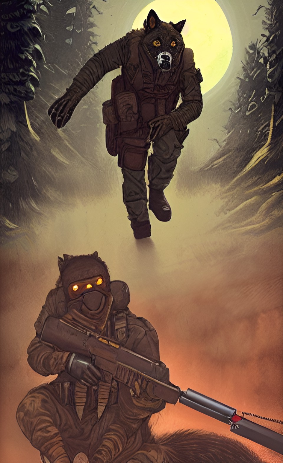 werewolf in military tactical gear preview