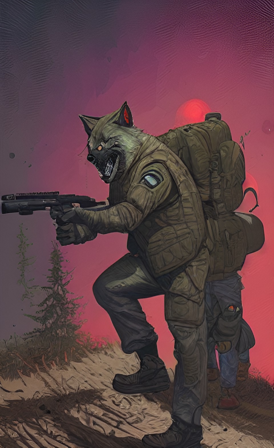 werewolf in military tactical gear preview