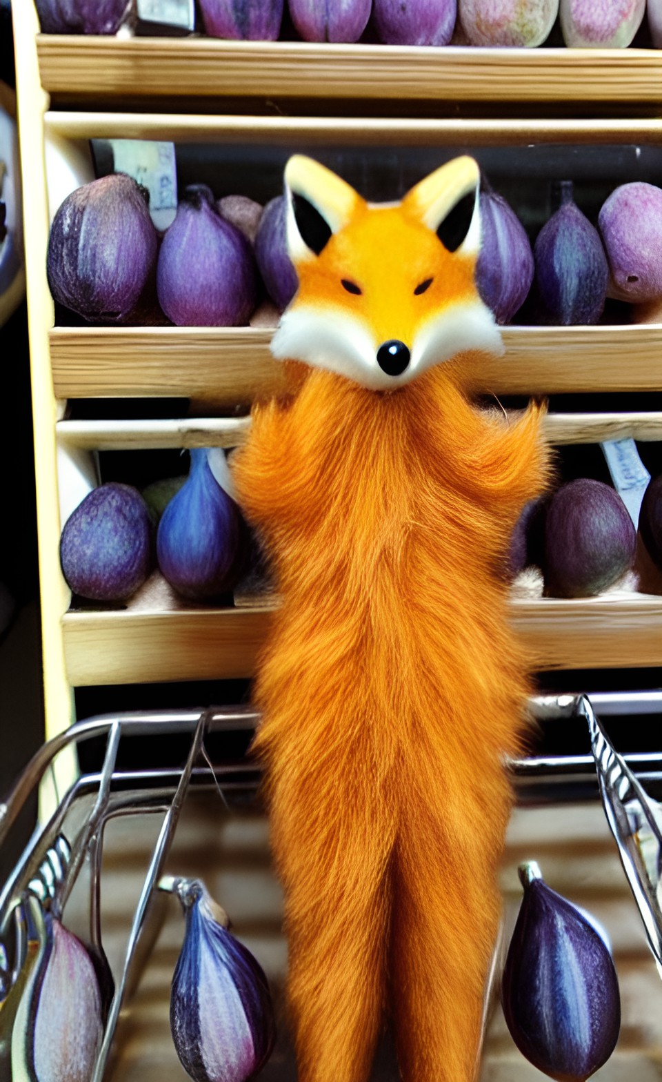 anthropomorphic fox shopping for figs preview