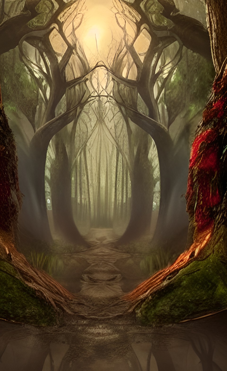 a fantasy forest in a scean from a movie preview