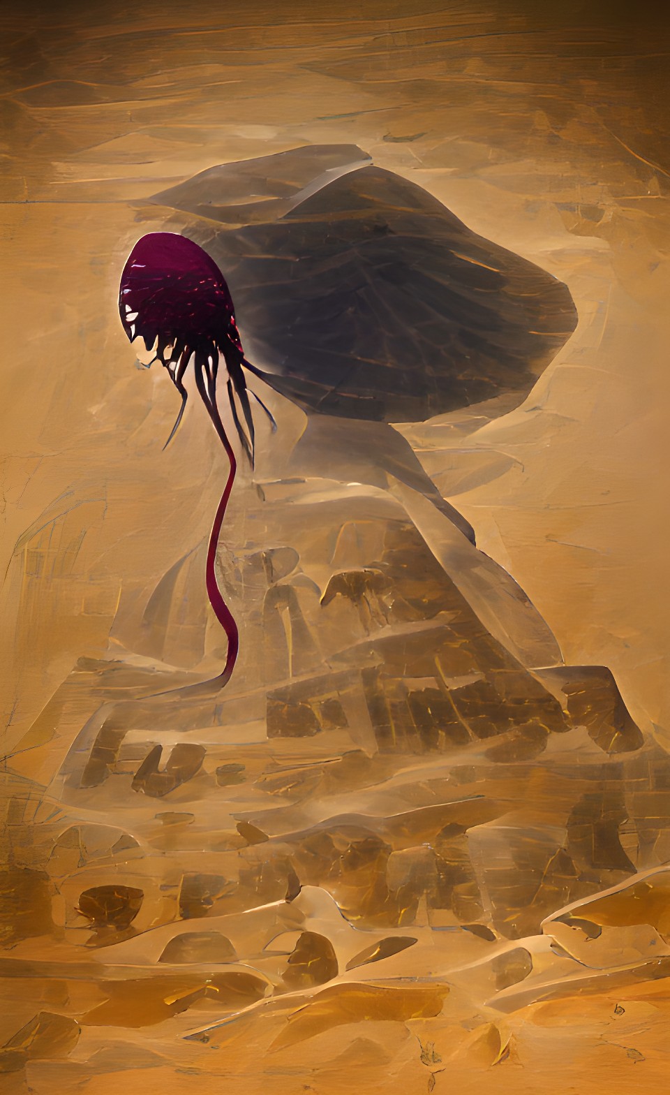 a giant jelly fish sitting on the great pyramids preview