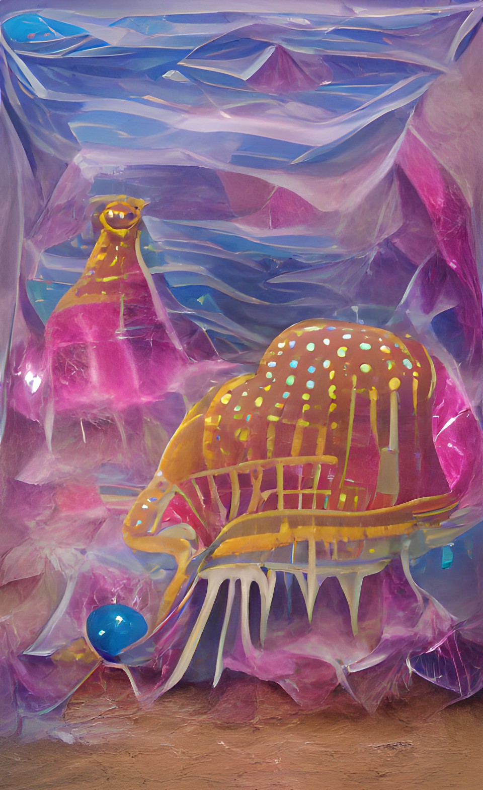 a giant jelly fish sitting on the great pyramids preview