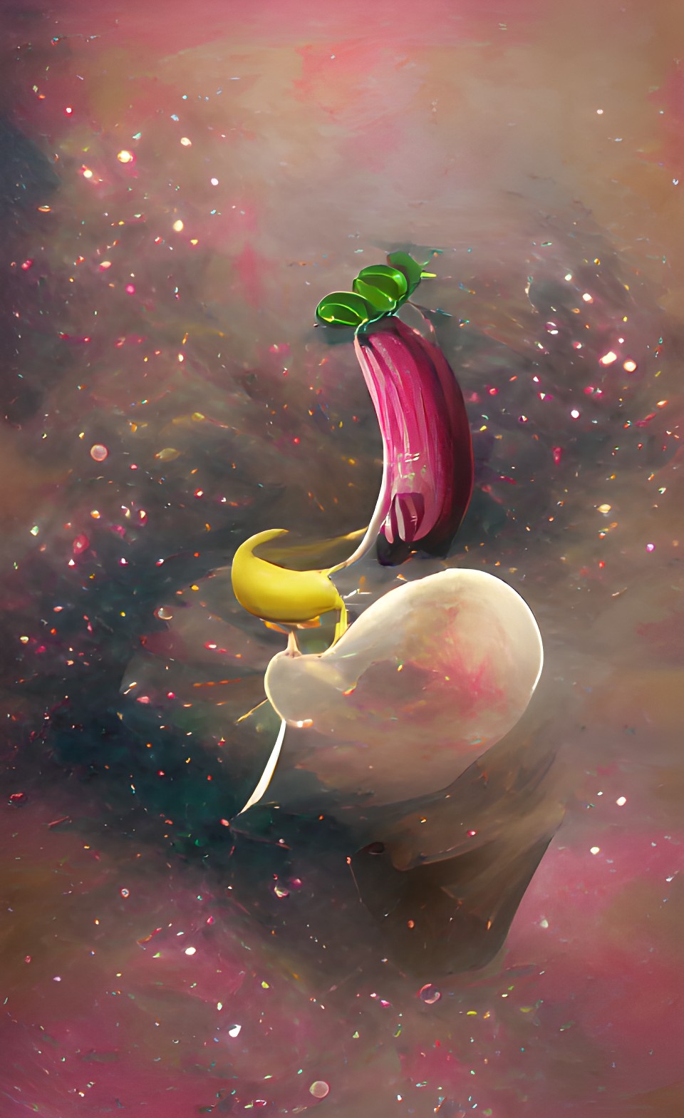 a radish kissing a banana preview