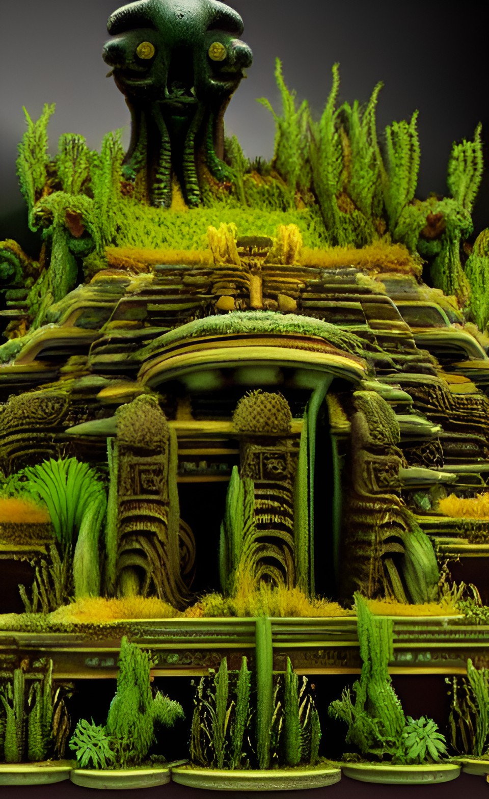 detailed complex organic glorious incomprehensible alien temple plants preview