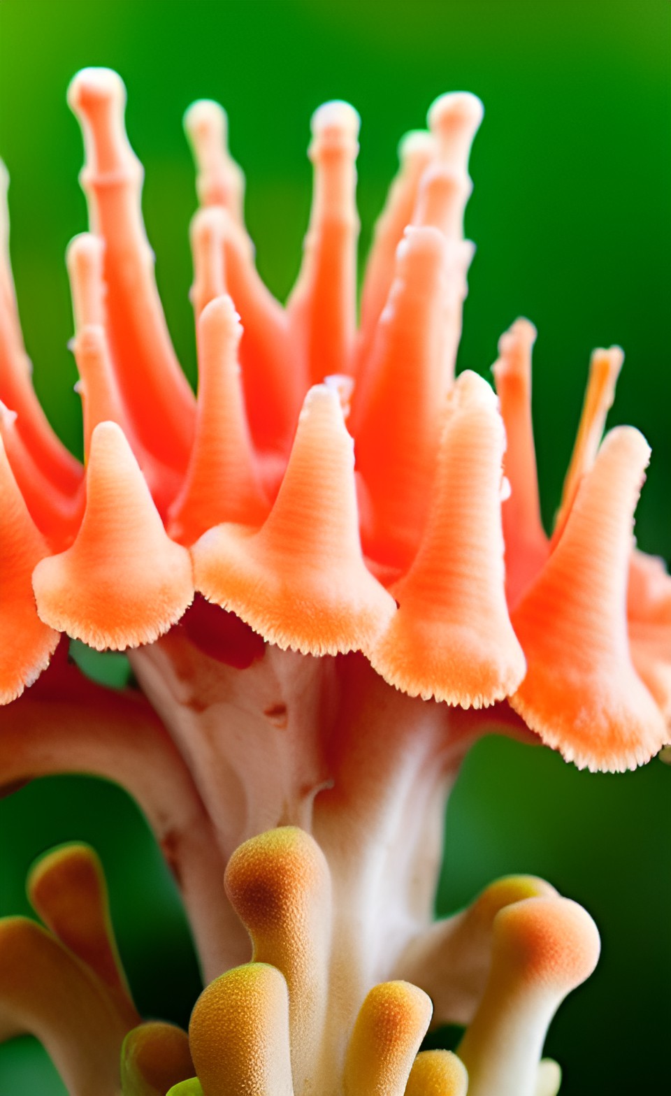 coral mushroom with ripe fruit and colorful flowers growing on it preview