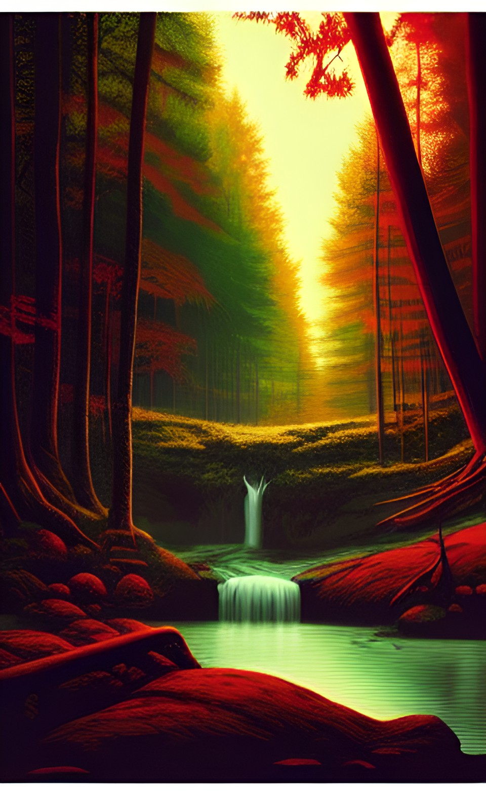 a magic stream in a forest preview