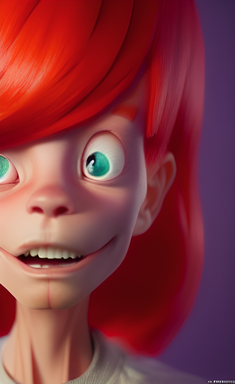 images of a cartoon character with red hair, a 3d render by cedric seaut (keos masons), featured on artstation, context art, rendered in maya, rendered in cinema4d, behance hd preview