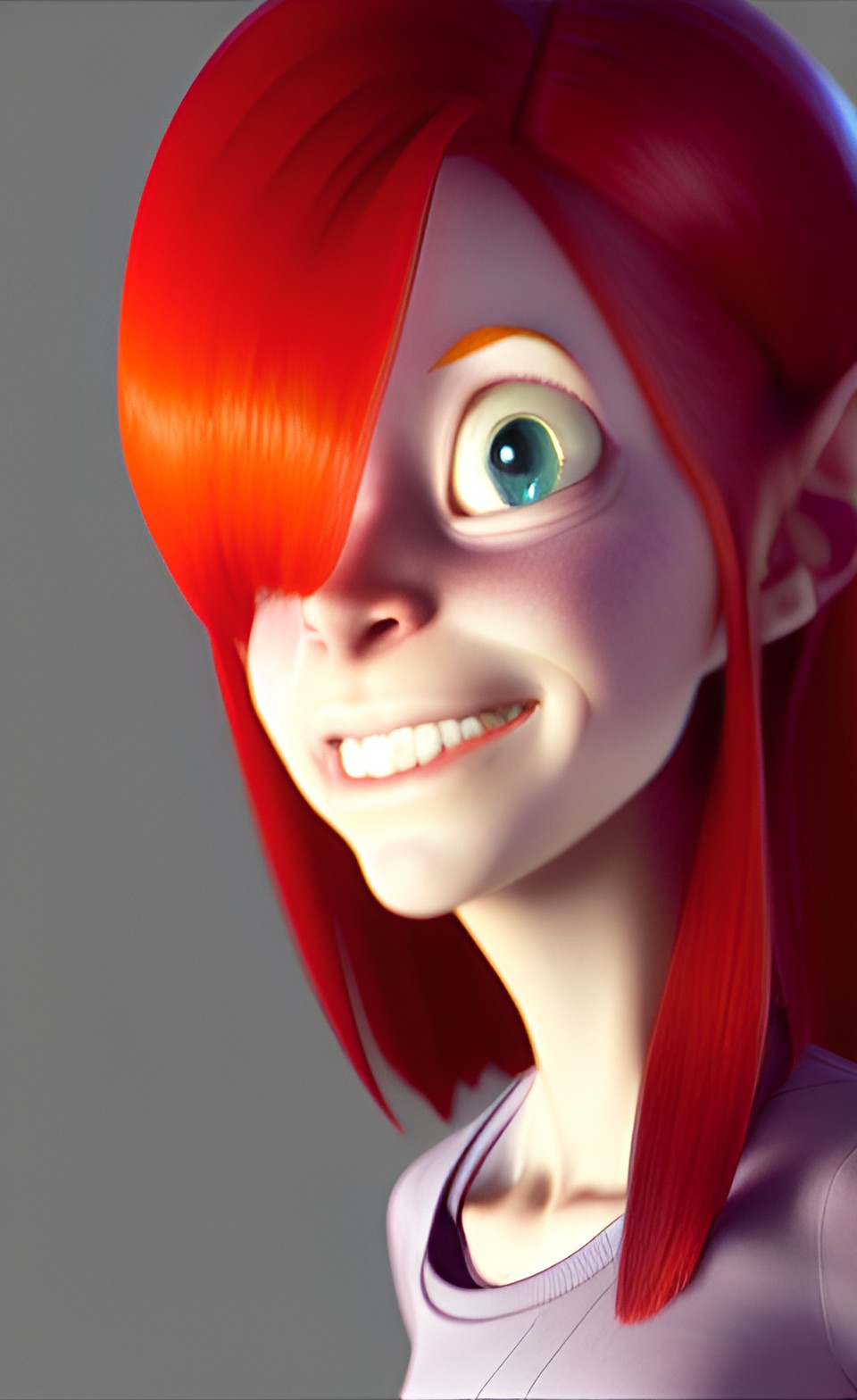 image of a cartoon character with red hair, a 3d render, artstation, octane render, behance, 8k, hd preview