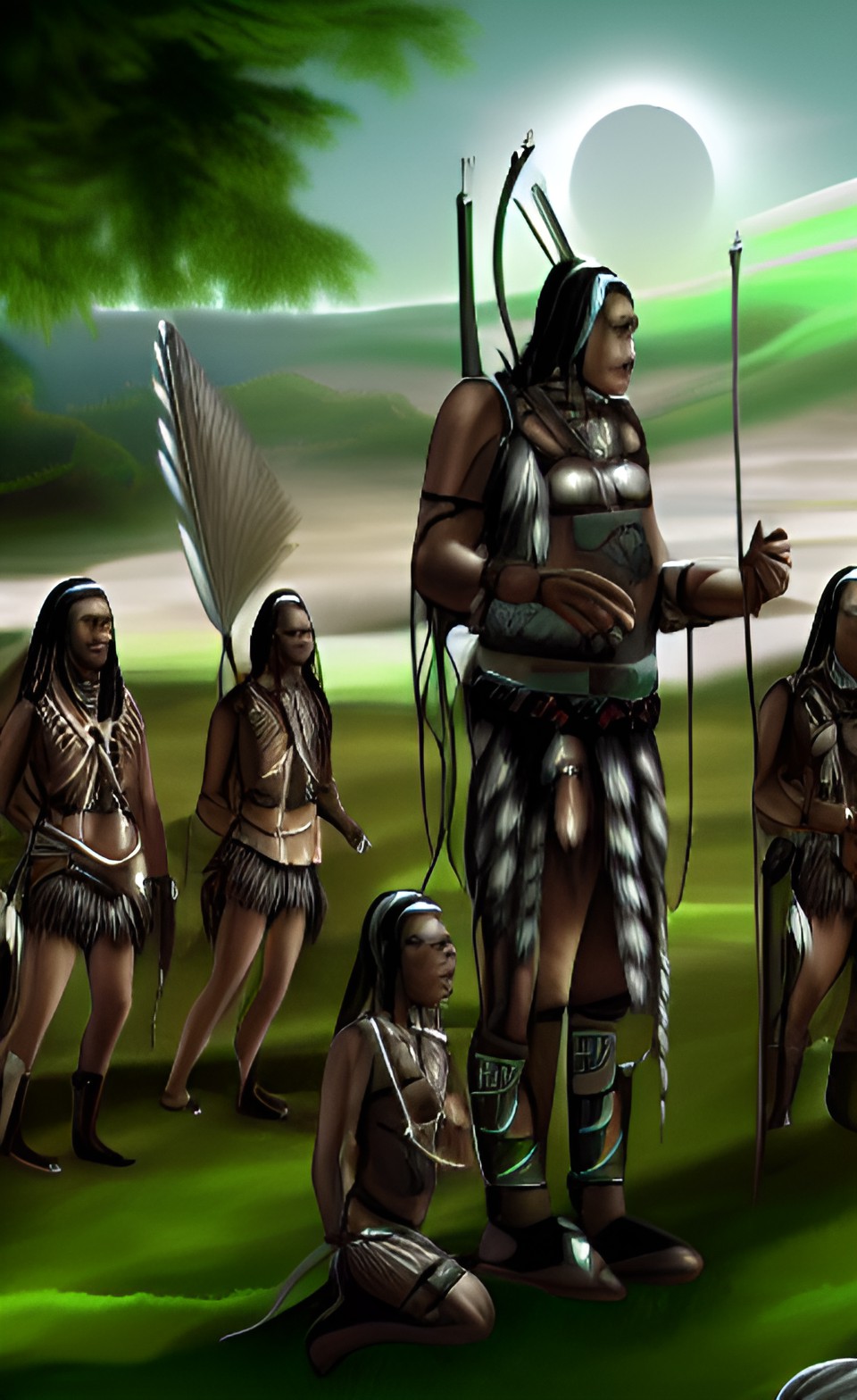 futuristic techno mythology, germanic, native american, english, african, african, family, village, civilization, utopian, futuristic preview