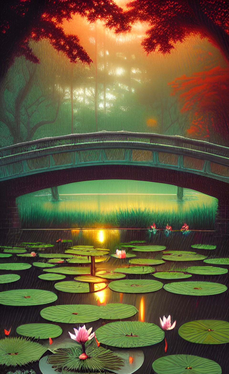 lily pond,rain, preview