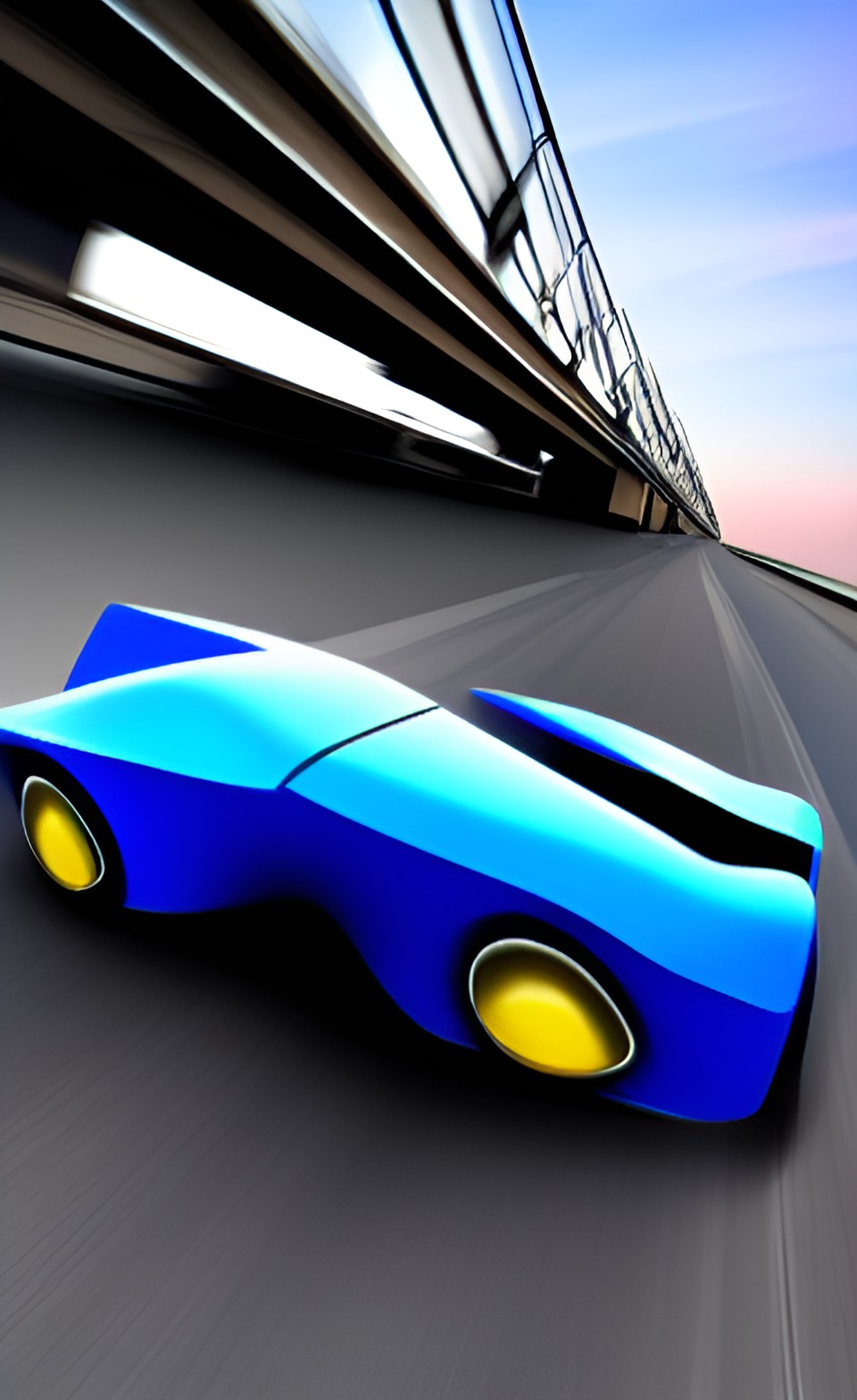 futuristic car on freeway preview