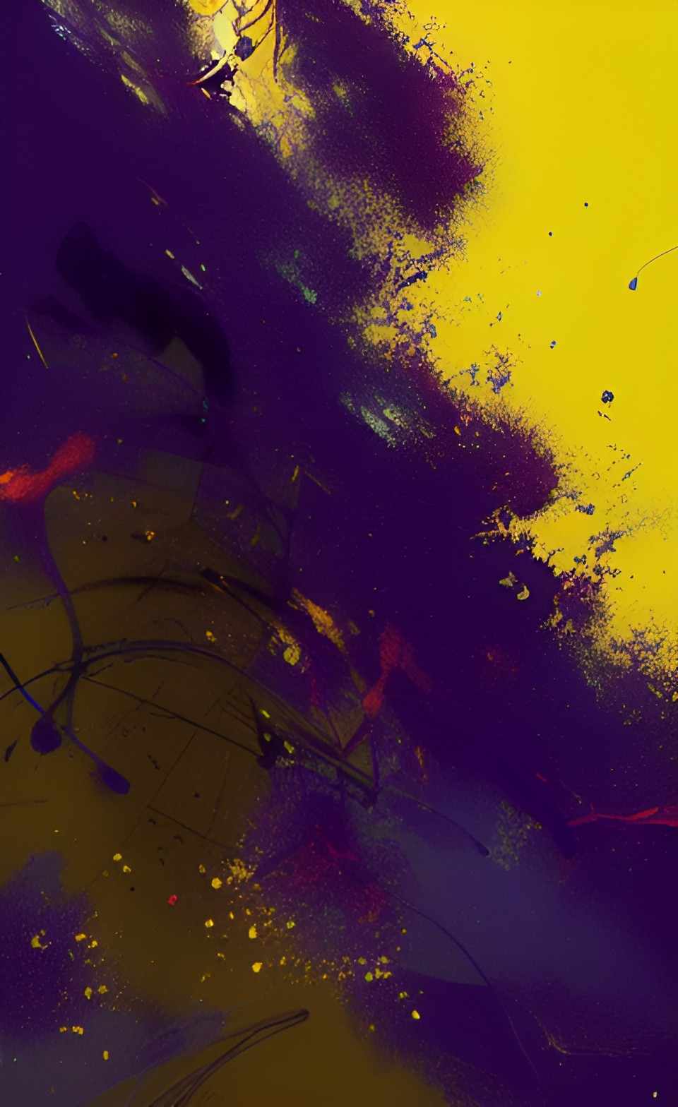 Yellow blue purple - jackson pollock, yellow, blue, purple preview