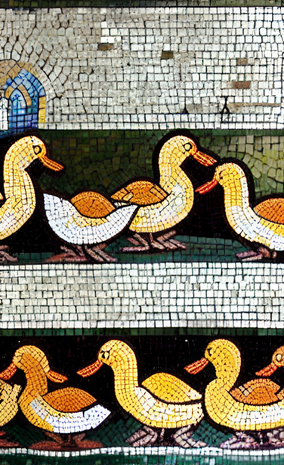 mosaic depicting ducklings in a row preview