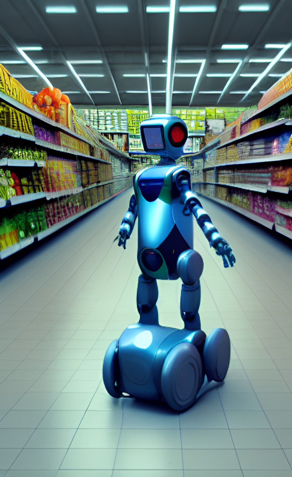 helpful robots at the grocery store preview