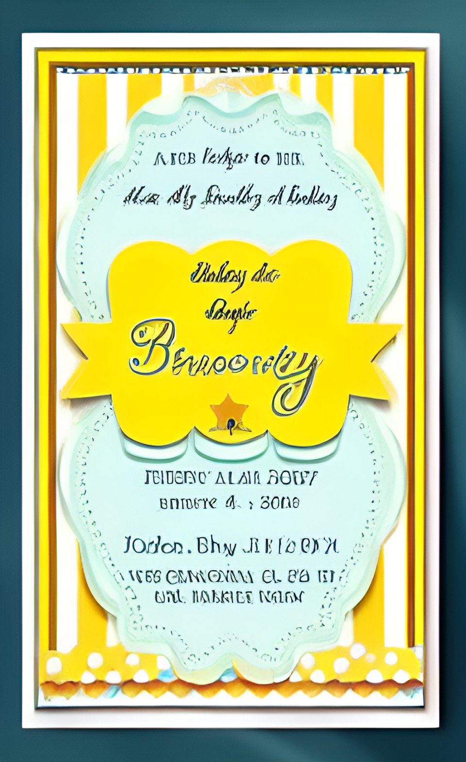 baby shower invitation, circus theme, yellow preview