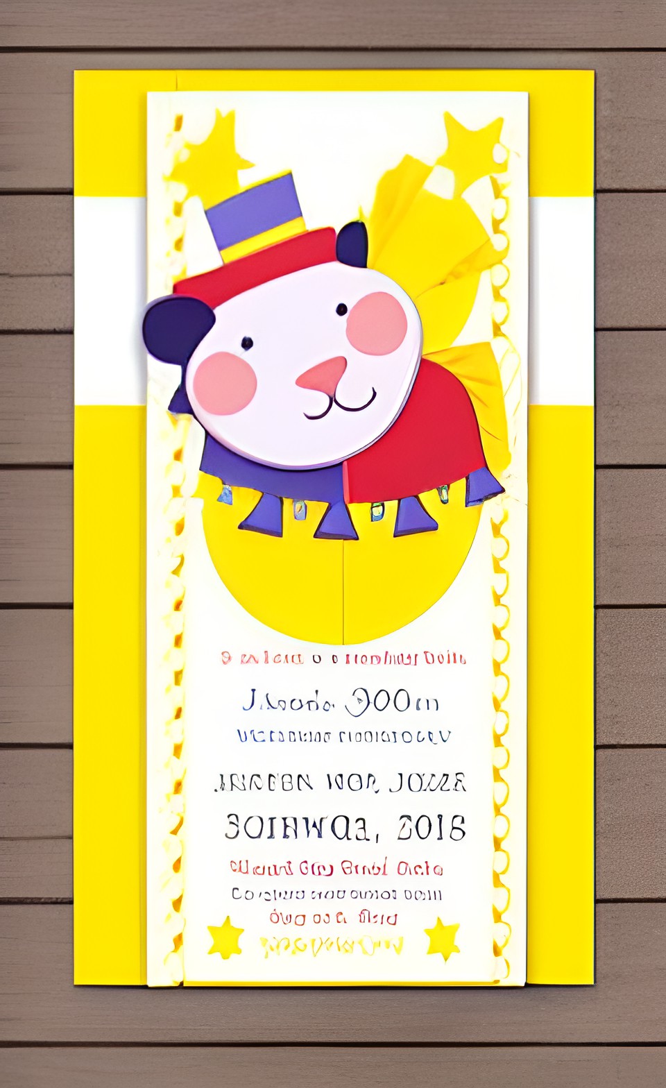 baby shower invitation, circus theme, yellow preview