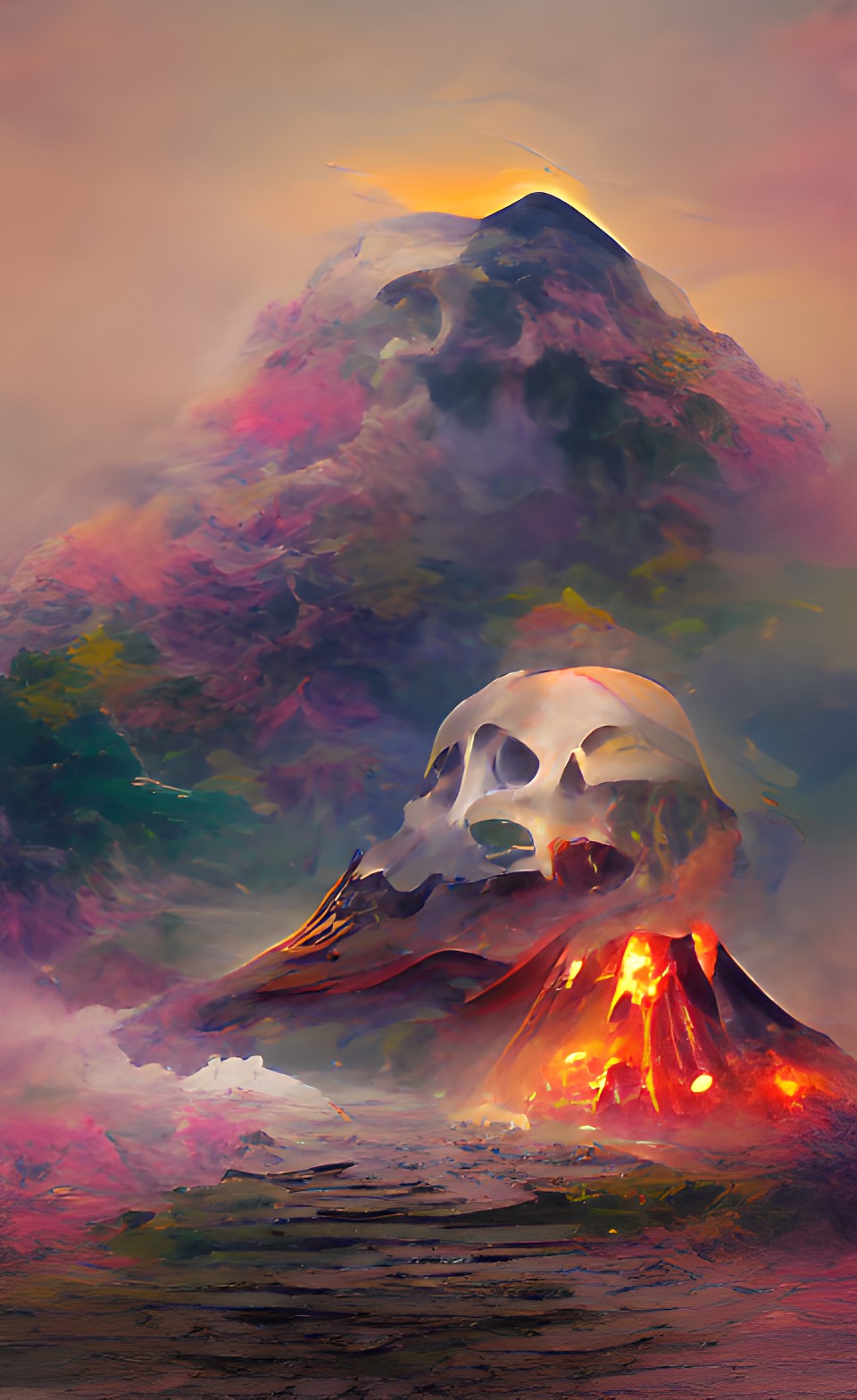 misty skull volcano preview