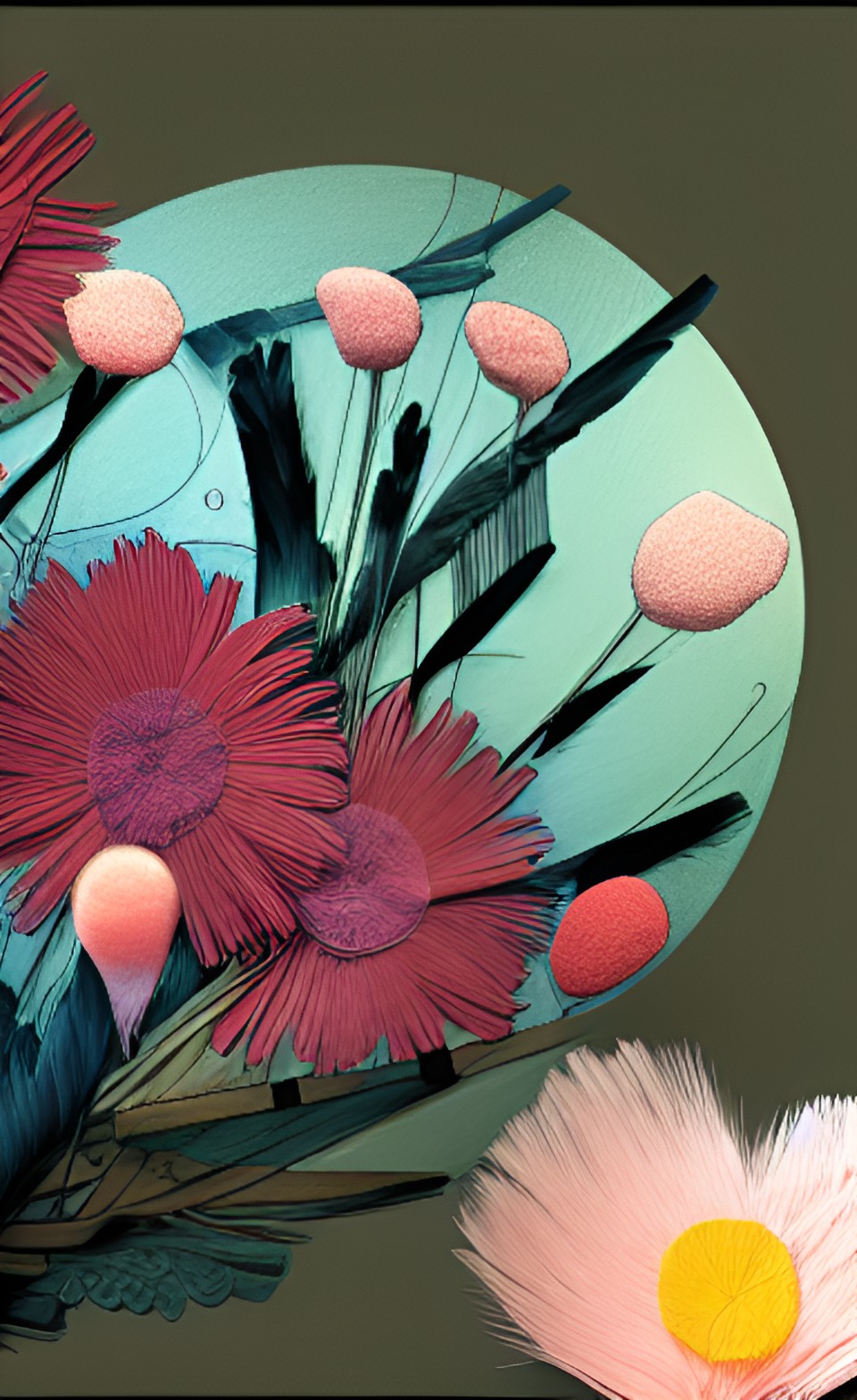 flowers made of feathers preview