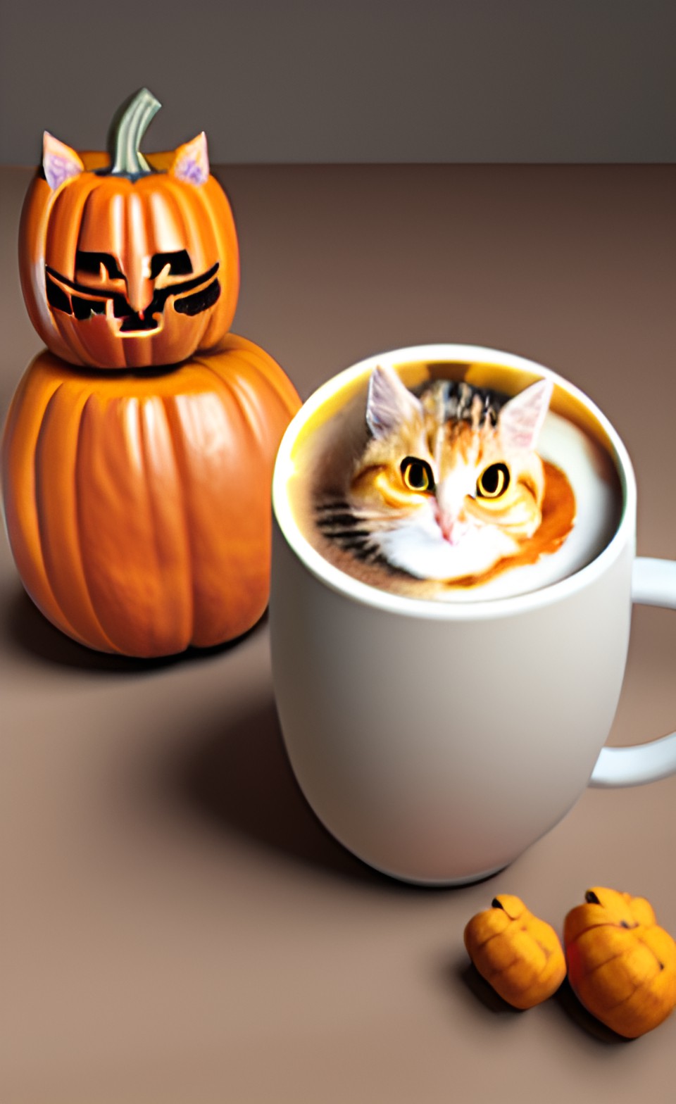 pumpkin cat and pumpkin spice latte preview