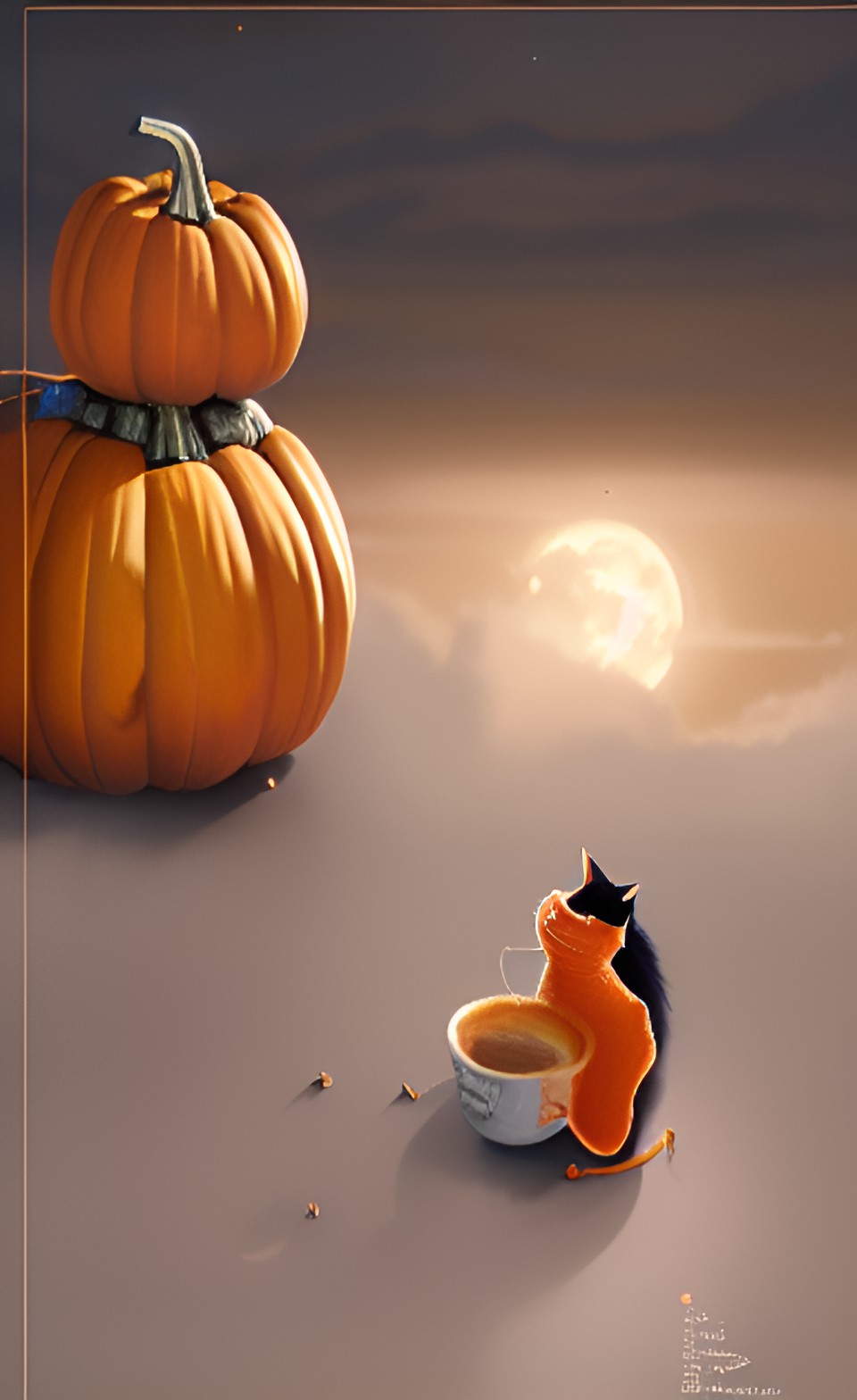 pumpkin cat and pumpkin spice latte preview