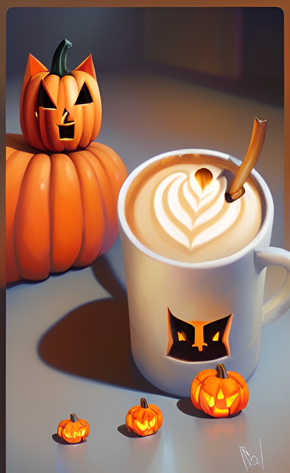 pumpkin cat and pumpkin spice latte preview