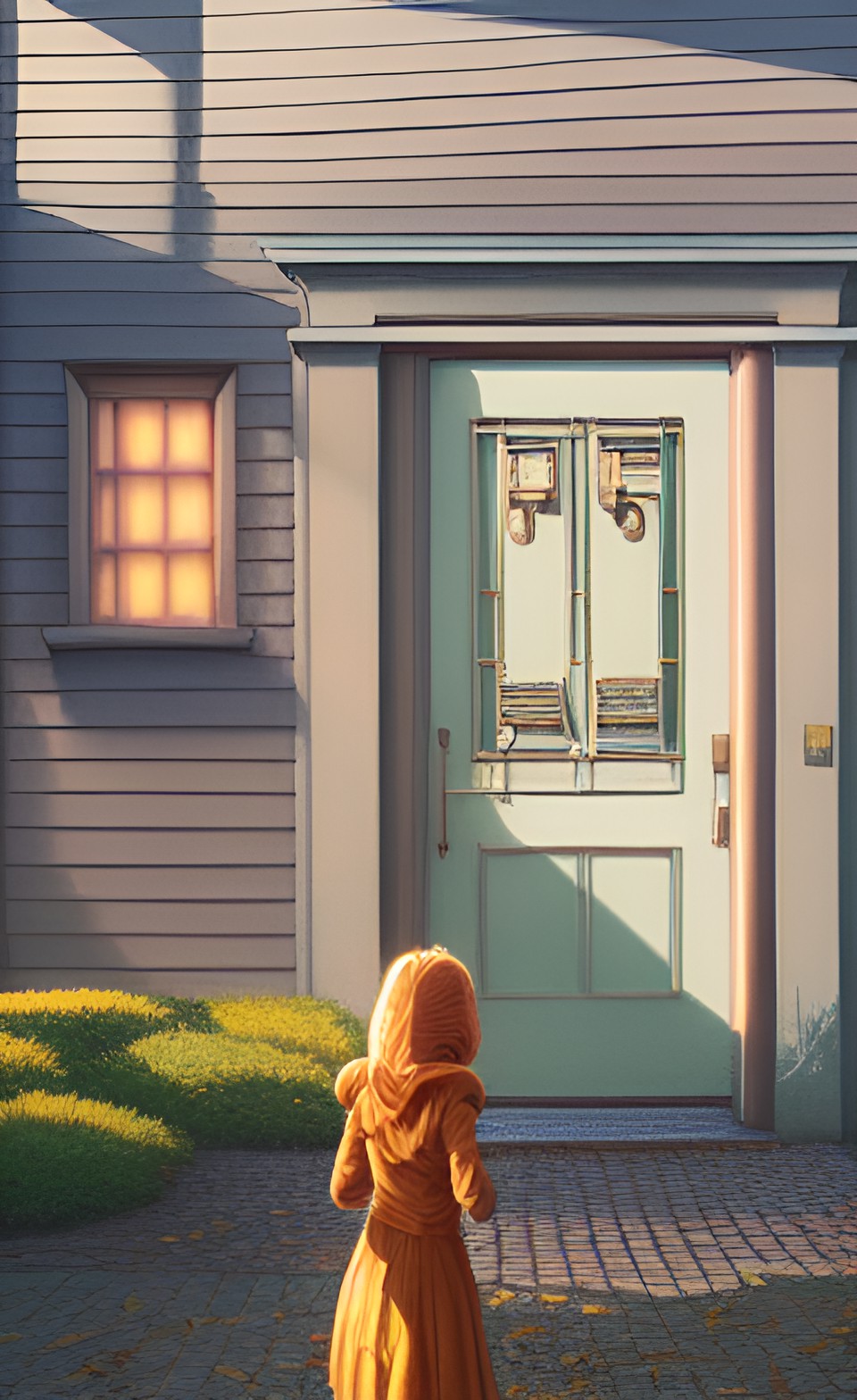 front door, autumn, golden hour, joyful preview