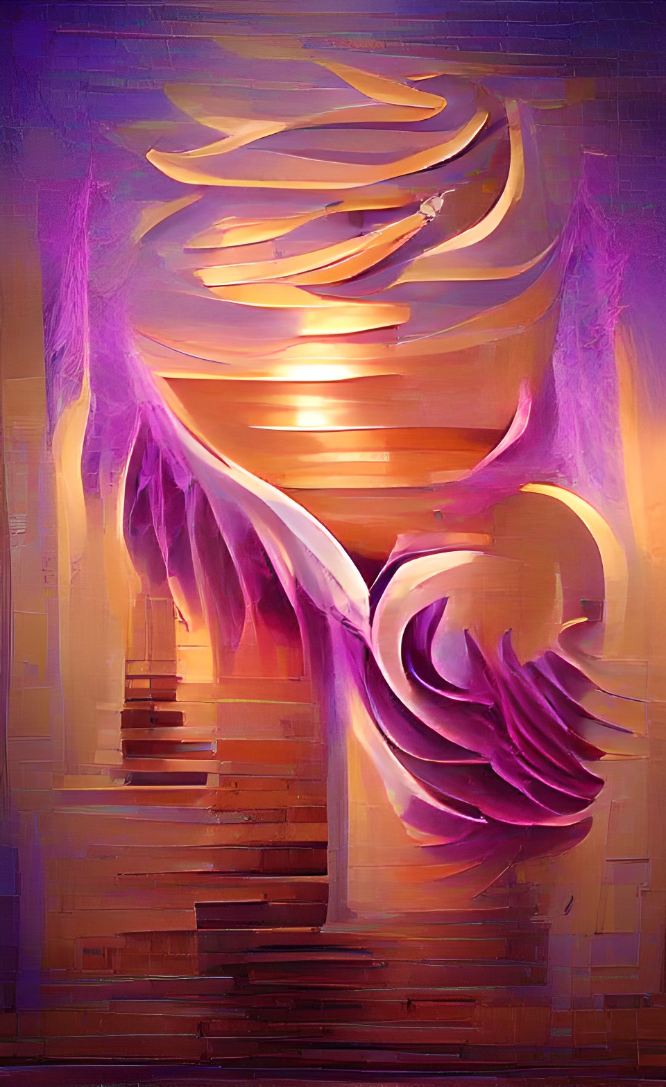 candles stairs angelic swirl god heaven flowers purple holy spirit esoteric angelwings birds preview