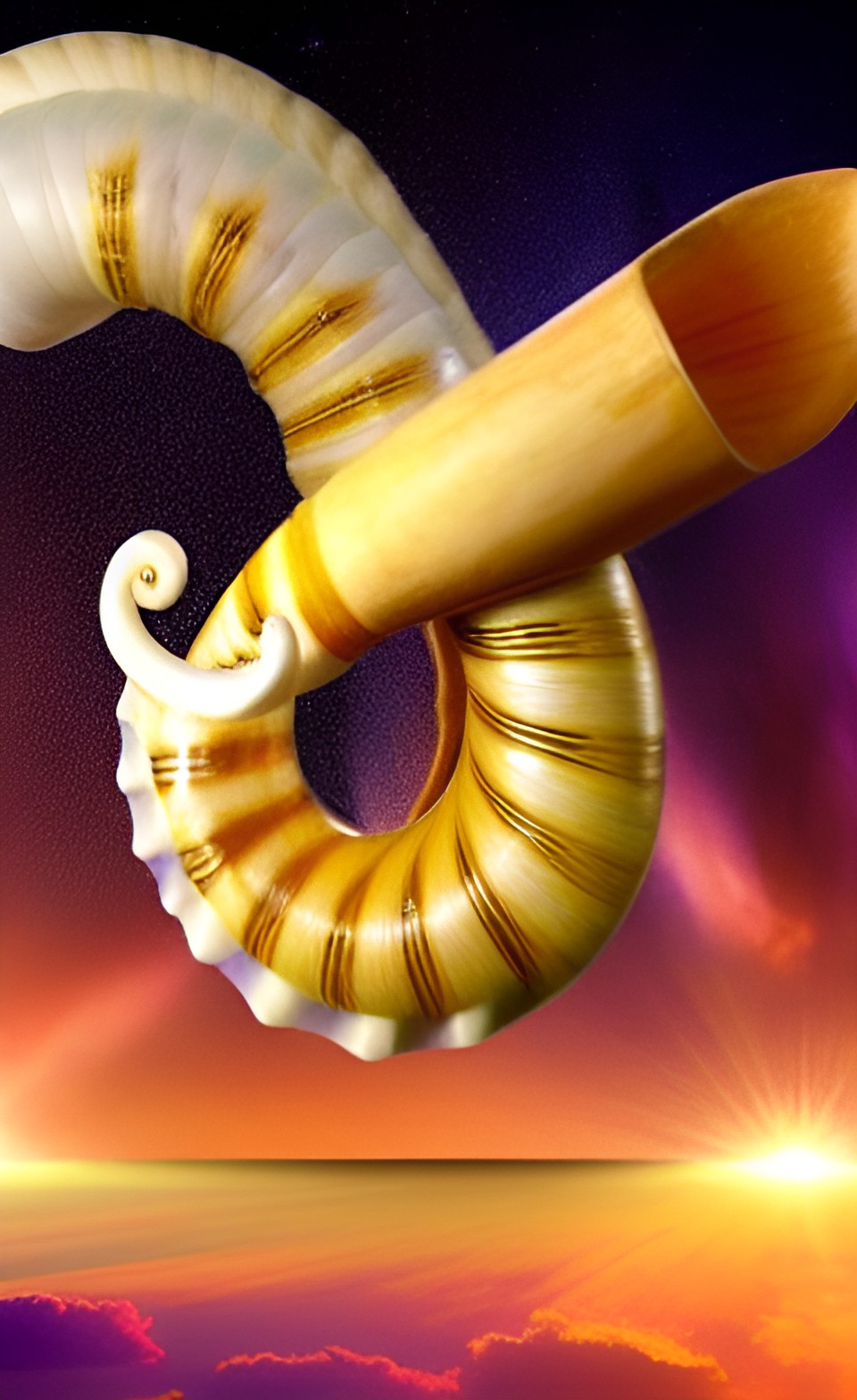 wake up, end of the world, ram's horn shofar trumpet spiral from creation to new creation, creation of the world preview