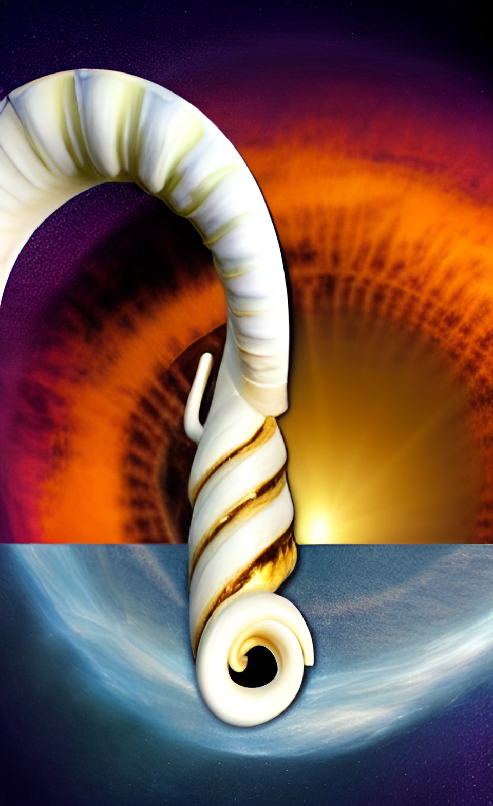 wake up, end of the world, ram's horn shofar trumpet spiral from creation to new creation, creation of the world preview