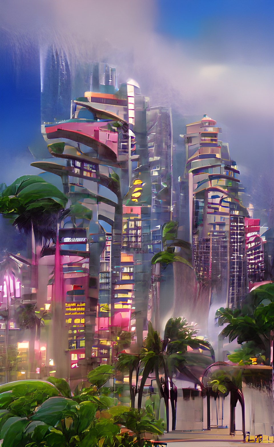 futuristic city tropical preview