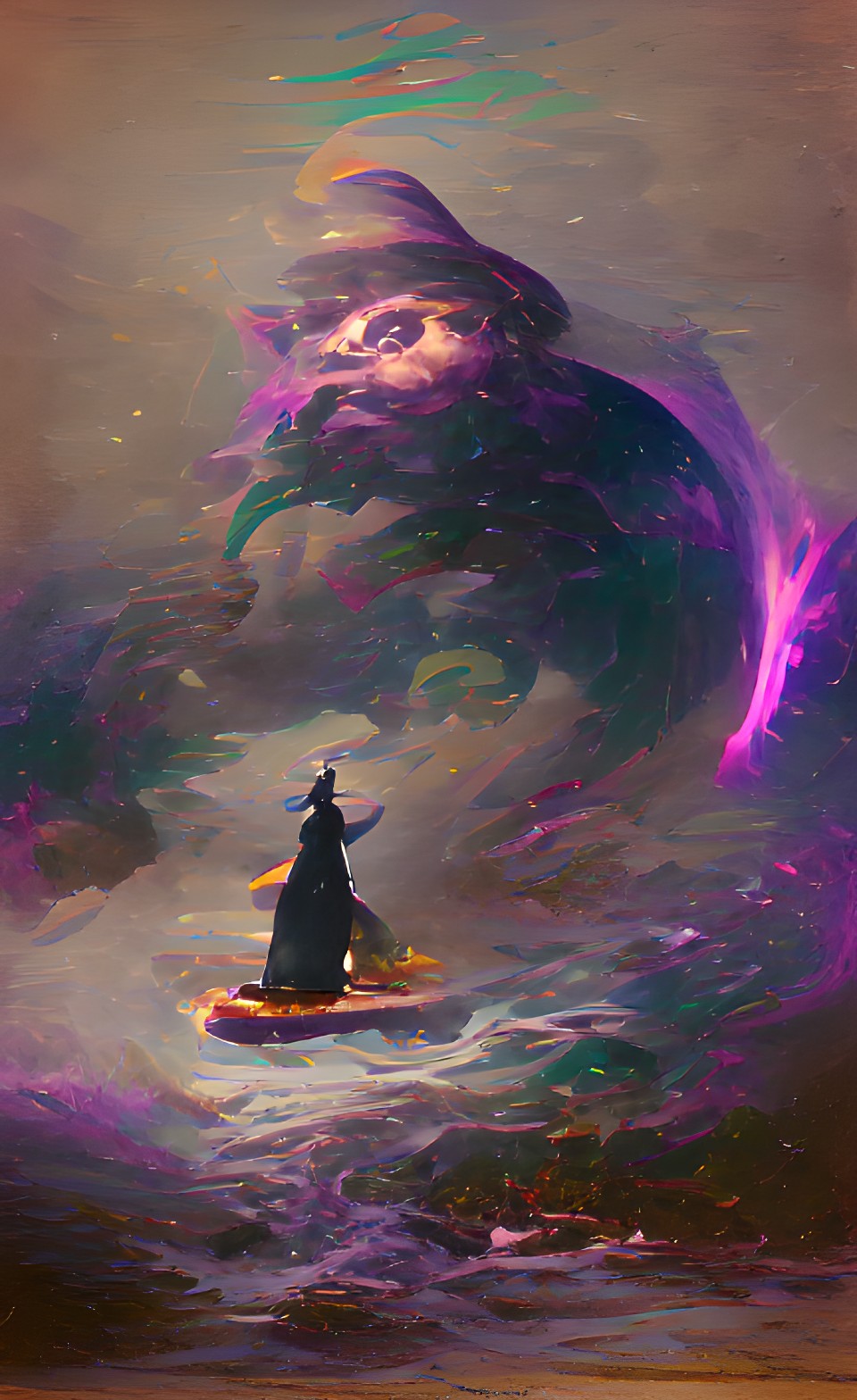 dark wizard floating around earth preview