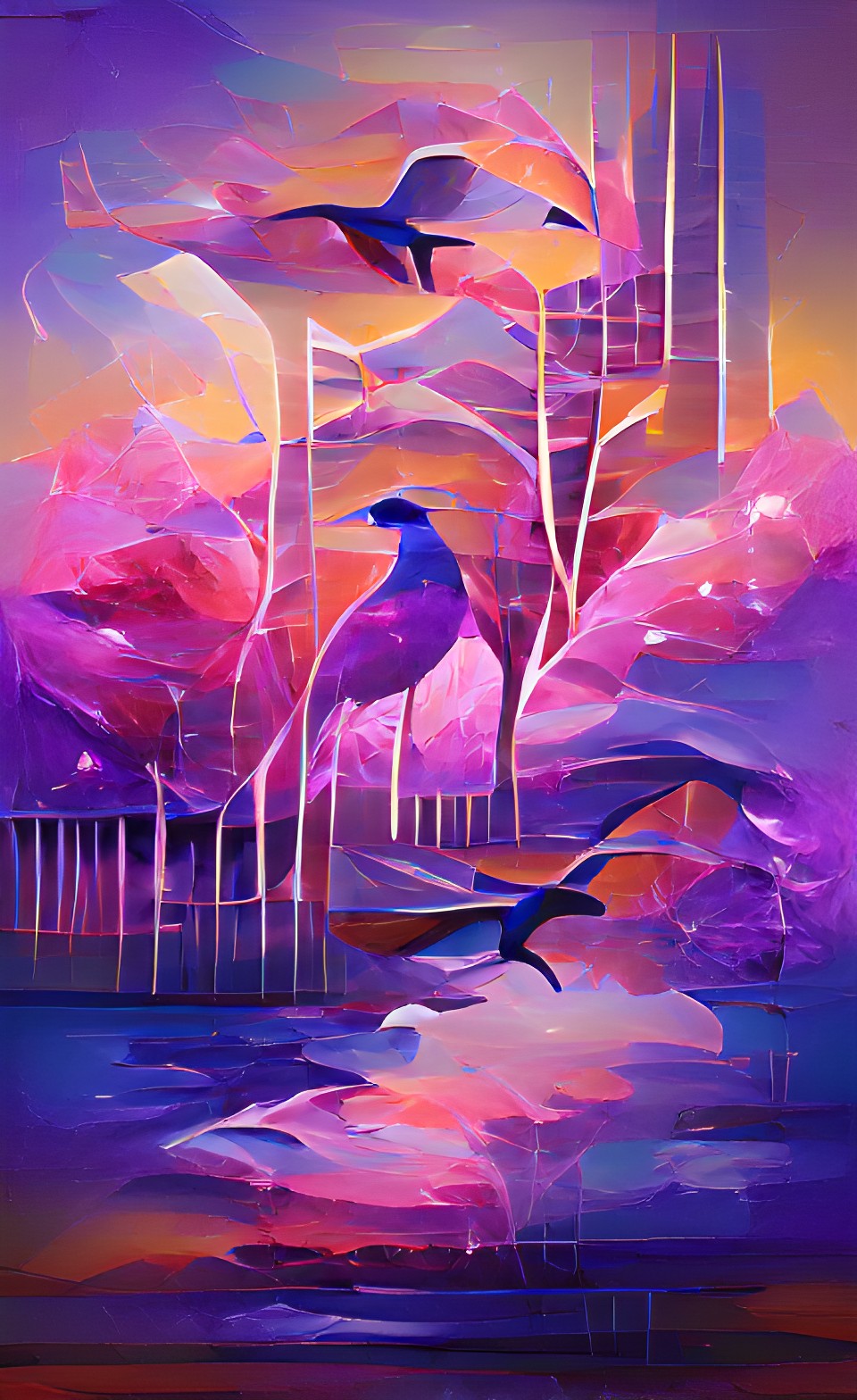 purple blue birds dream preview