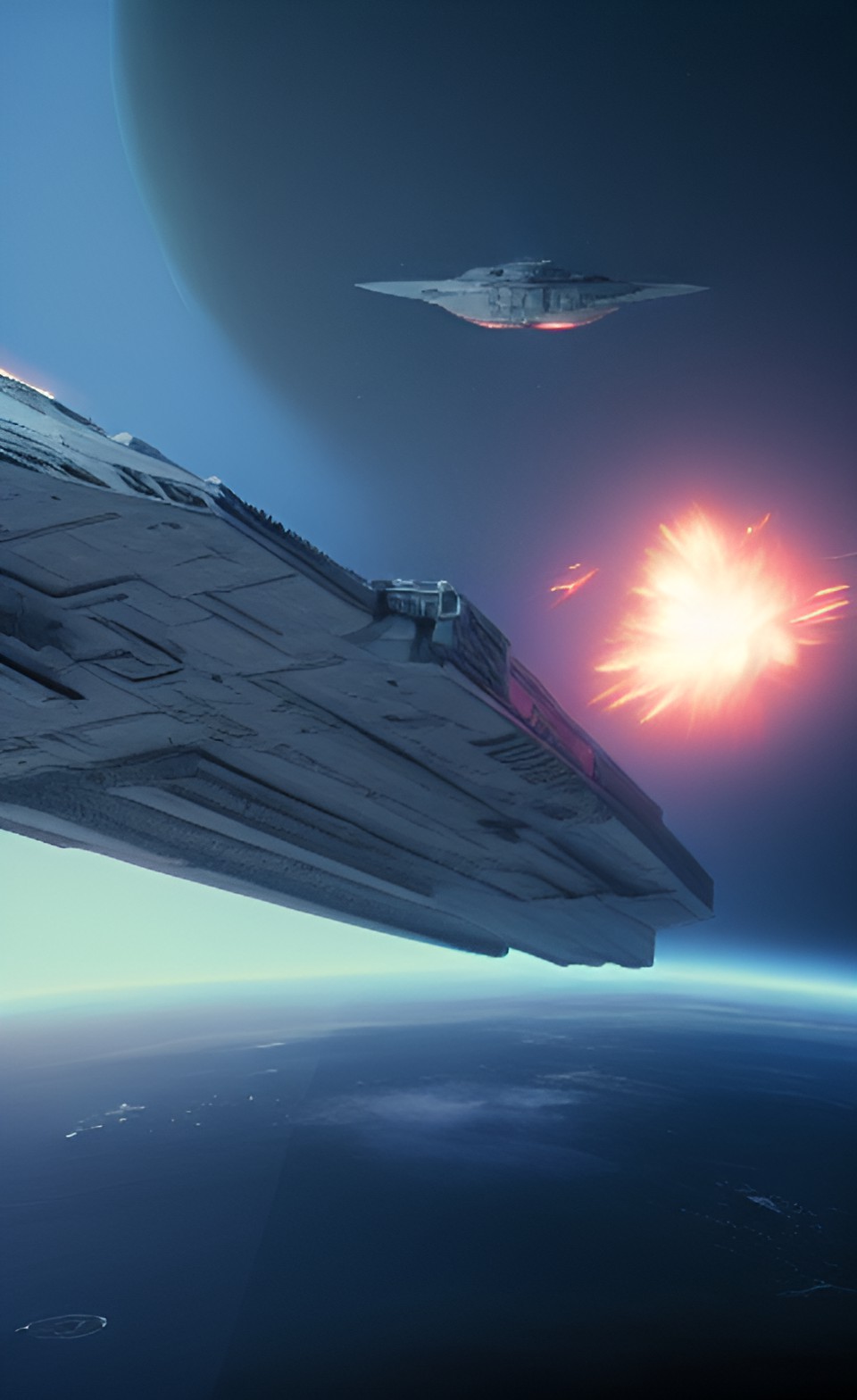 imperial star destroyer crashing to planet preview