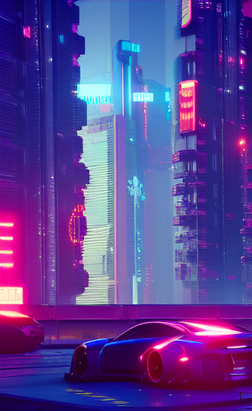 cyberpunk 2077 night city future neon city tall mega buildings preview